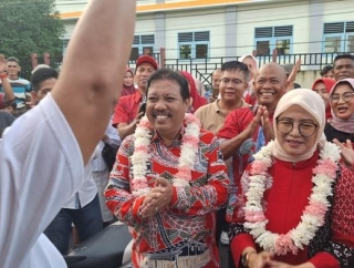 Banteng Kota Pangkalpinang Rayakan Kemenangan Udin-Dessy