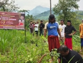 HUT Ke-53 PDI Perjuangan, Sonny Danaparamita Apresiasi Gerakan Tanam Pohon STD Bondowoso 