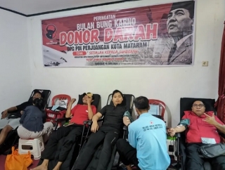 DPC PDI Perjuangan Kota Mataram Gelar Donor Darah dan Pelatihan Pertolongan Pertama di Bulan Bung Karno