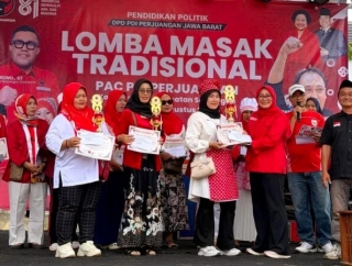 Lestarikan Kuliner Nusantara, PAC PDI Perjuangan Sawangan Gelar Lomba Masak Tradisional antar-Posyandu