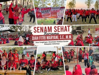 Diah Fitri Maryani Ajak Warga Desa Cangkingan Budayakan Hidup Sehat Lewat Senam Bersama