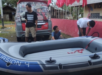 BAGUNA Turunkan Perahu Evakuasi ke HST & Distribusi Logistik