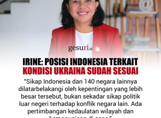 Irine: Posisi Indonesia Terkait Ukraina Sudah Sesuai (2/2)