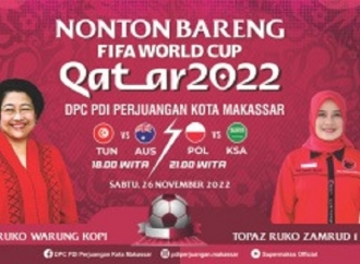 Malam Ini, PDI Perjuangan Kota Makassar Nobar Piala Dunia