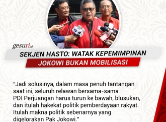 Hasto: Watak Kepemimpinan Jokowi Bukan Mobilisasi (6/8)
