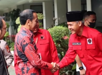 Ganjar Pranowo Bersama Jajaran DPP PDI Perjuangan Sambut Kehadiran Jokowi