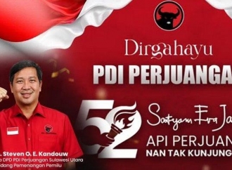 Steven Kandouw Ucapkan Selamat HUT ke-52 PDI Perjuangan: Semoga Semakin Jaya dan Dicintai Masyarakat 