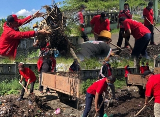 Banteng Tanjungbalai Rayakan HUT ke-78 Megawati dengan Aksi Bersih-Bersih Sampah