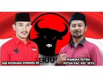 Mandra Putra Ucapkan Selamat Kepada Ade Kuswara Kumang, Bupati Termuda dan Ketua DPC PDI Perjuangan Kab. Bekasi