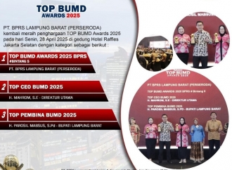 Parosil Mabsus Ucapkan Selamat Atas TOP BUMD Awards Bintang 5 PT. BPRS Lampung Barat