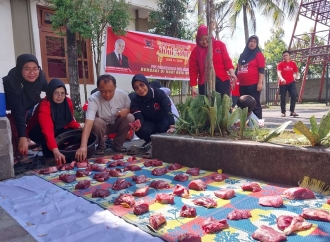 Bertepatan dengan Bulan Bung Karno, PDI Perjuangan Kota Mataram Sembelih Hewan Kurban 