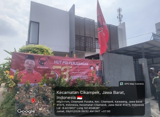 Sambut HUT PDI Perjuangan, Fernando Doklas Pasang Spanduk dan Ratusan Bendera Partai