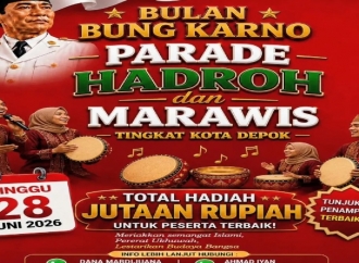 Semarakkan Bulan Bung Karno 2026, PDI Perjuangan Depok Gelar Parade Marawis dan Hadroh