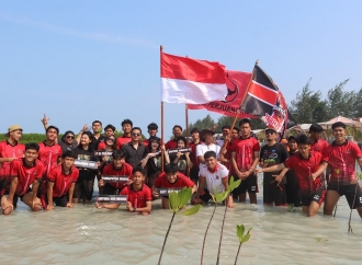 Sambut Soekarno Cup 2026, Skuad Banteng Jakarta FC Turun Ke Laut Tanam Mangrove di Pulau Harapan