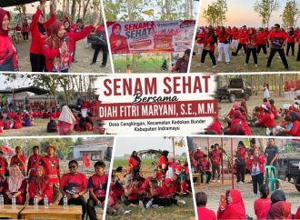 Diah Fitri Maryani Ajak Warga Desa Cangkingan Budayakan Hidup Sehat Lewat Senam Bersama