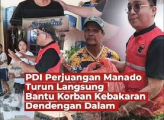 Wujud Nyata Kepedulian & Gotong Royong, Banteng Manado Turun Langsung Bantu Korban Kebakaran