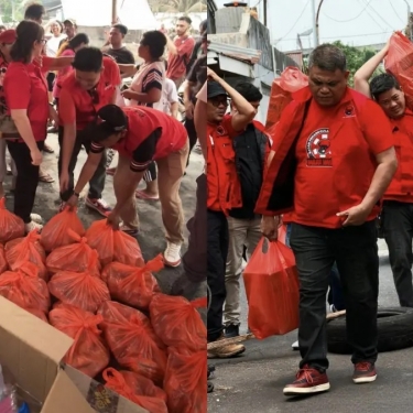 PDI Perjuangan dan Baguna Manado Salurkan Puluhan Paket Sembako untuk Korban Kebakaran