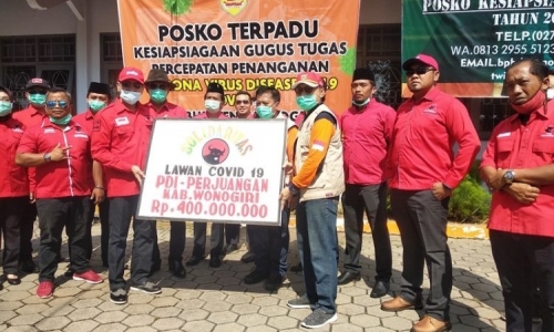 PDI Perjuangan Wonogiri Gelontorkan Rp 400 Juta Lawan Covid 