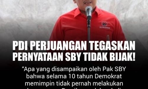 PDI Perjuangan Tegaskan Pernyataan SBY Tidak Bijak! (8/16)