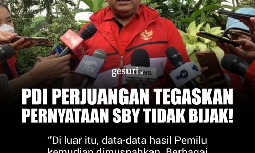 PDI Perjuangan Tegaskan Pernyataan SBY Tidak Bijak! (9/16)