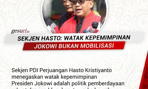 Hasto: Watak Kepemimpinan Jokowi Bukan Mobilisasi (2/8)