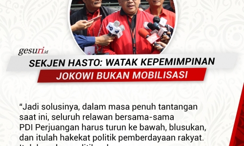 Hasto: Watak Kepemimpinan Jokowi Bukan Mobilisasi (6/8)