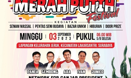 Hadrean Renanda: Relawan NFGP Gelar Festival Merah Putih di Surabaya, 3 September 2023