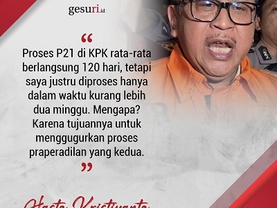 "Proses P21 di KPK rata-rata 120 hari, tapi saya..."