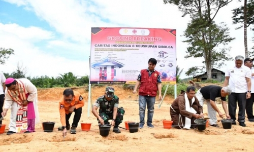 Masinton Pasaribu Groundbreaking Pembangunan 36 Hunian Tetap Bagi Korban Bencana di Tapteng