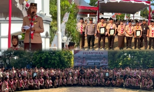 Ke Jamnas XII, Bupati Dyah Kartika Resmi Lepas 48 Pramuka Penggalang Kab. Kendal