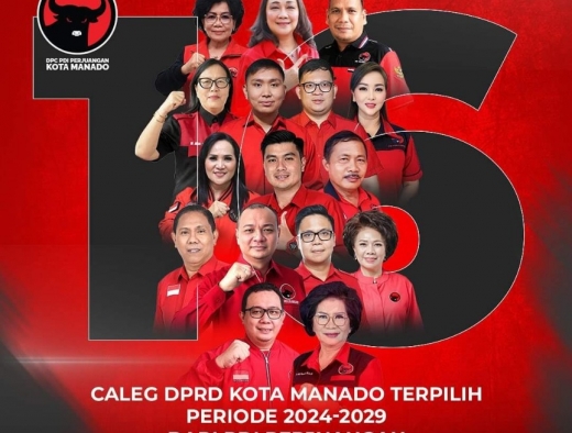 "Makase For 95.905 Suara", PDI Perjuangan Manado Raih 16 Kursi DPRD