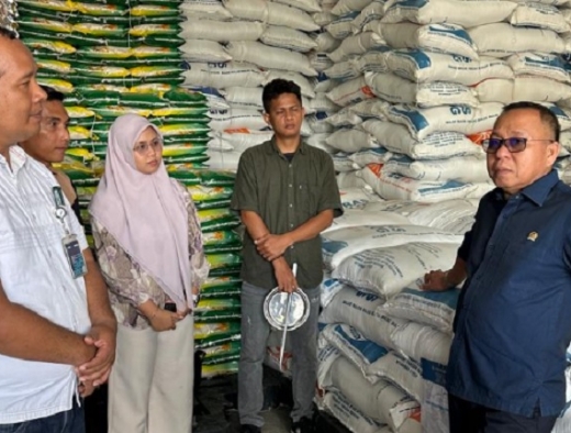 Agus Ambo Djiwa Cek Kondisi Kualitas dan Kuantitas Beras Bulog di Subdivre Mamuju 