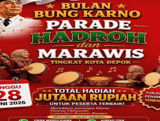 Semarakkan Bulan Bung Karno 2026, PDI Perjuangan Depok Gelar Parade Marawis dan Hadroh