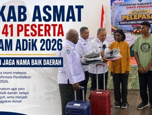 Pemkab Asmat Lepas 41 Peserta Program ADiK 2026, Wabup Minta Jaga Nama Baik Daerah