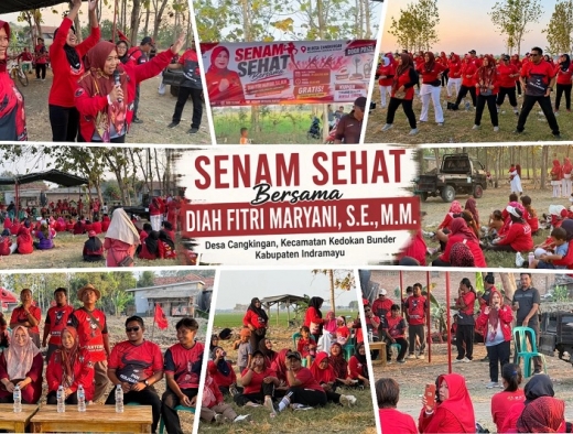 Diah Fitri Maryani Ajak Warga Desa Cangkingan Budayakan Hidup Sehat Lewat Senam Bersama