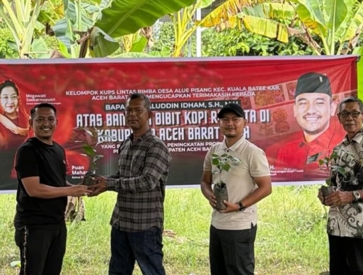 Dukung Ekonomi Petani Abdya, Jamaluddin Idham Salurkan Ribuan Bibit Kopi