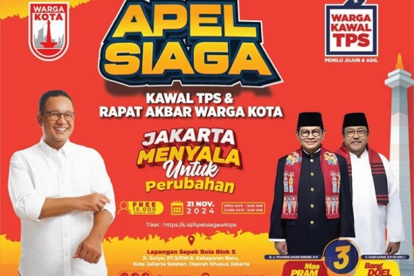 Apel Siaga Pendukung Pramono-Rano untuk Kawal PTS Digelar 21 November