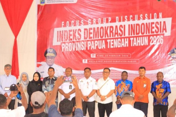Pemprov Papua Tengah Gelar FGD Indeks Demokrasi 2026, Libatkan Berbagai Unsur