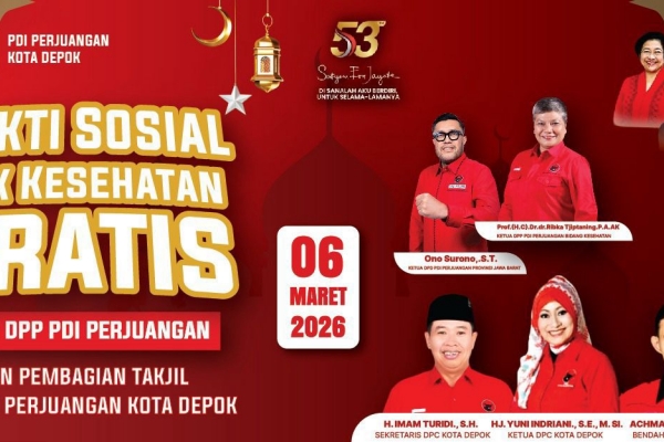PDI Perjuangaan Ajak Masyarakat Kota Depok Ikuti Pemeriksaan Kesehatan Gratis