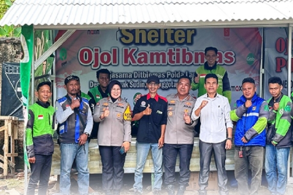 Sudin Diapresiasi Para Pengemudi Ojol Atas Perbaikan Shelter di Bandar Lampung