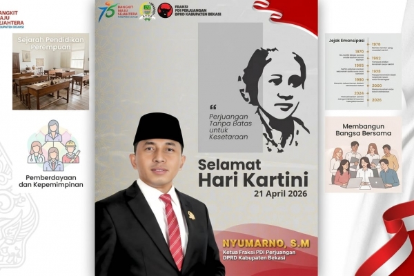 Hari Kartini 2026, Nyumarno: Lanjutkan Api Kartini, Wujudkan Trisakti Bung Karno untuk Perempuan Bekasi