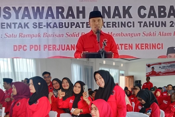 Edi Purwanto Lantik Pengurus PAC PDI Perjuangan Kabupaten Kerinci