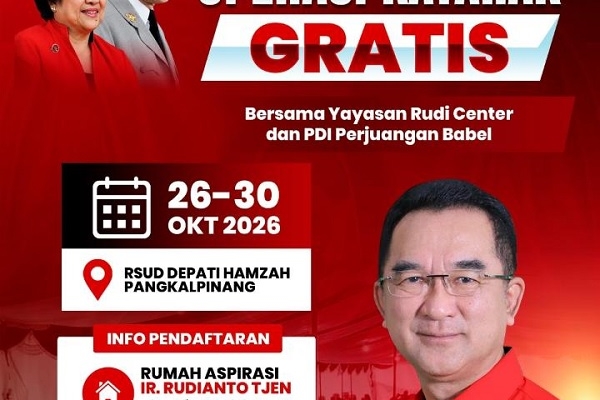Rudi Center Kembali Gelar Operasi Katarak Gratis Bagi Masyarakat Bangka Belitung