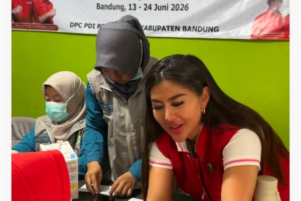 Pengobatan Gratis di Dayeuhkolot, Angie Natesha Tegaskan Komitmen Kesehatan Berkelanjutan PDI Perjuangan