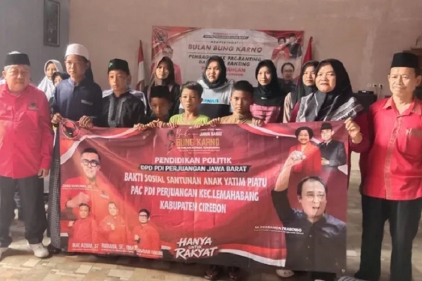 PAC PDI Perjuangan Lemahabang Teguhkan Semangat Kerakyatan Bung Karno Lewat Konsolidasi dan Santuni Anak Yatim