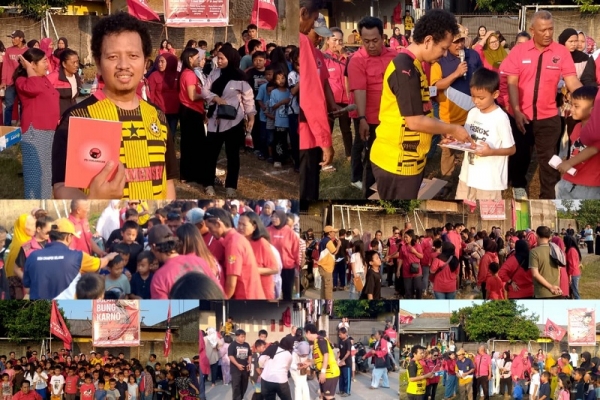 Fernando Doklas Bagikan Ratusan Buku Tulis Kepada Siswa-Siswi SD dan SMP di Dusun Karang Anyar