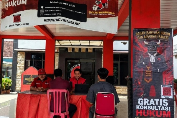 Perkuat Advokasi Rakyat Kecil, DPC PDI Perjuangan Metro Buka Posbakum Gratis dan Tata Ulang BBHAR