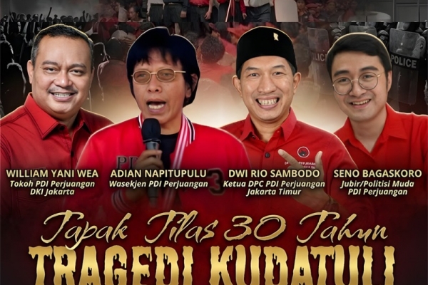 PAC PDI Perjuangan Ciracas Gelar Diskusi 30 Tahun Kudatuli: Hadirkan Adian Napitupulu, William Yani dan Seno Bagaskoro