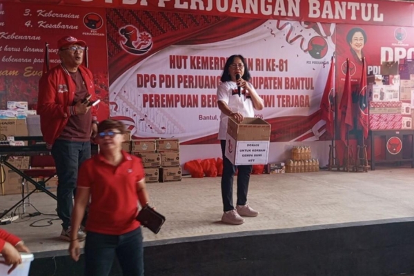 Srikandi PDI Perjuangan Bantul Gelar Jalan Sehat dan Penggalangan Donasi Bencana Untuk Korban Gempa di NTT​​​​​​​