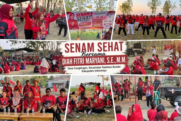 Diah Fitri Maryani Ajak Warga Desa Cangkingan Budayakan Hidup Sehat Lewat Senam Bersama